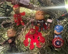 2025 5ct Iron Man, Hulk, Hawkeye, Thor, Captain Christmas Ornaments Avengers