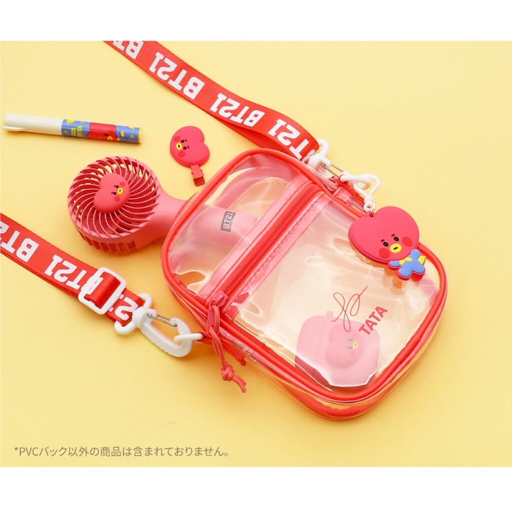 台湾限定　BT21　バッグ　（R028） （レッド）　4色があります BT21 Official Line Friends TATA PVC Shoulder Bag Red BT21 BTS 19cm