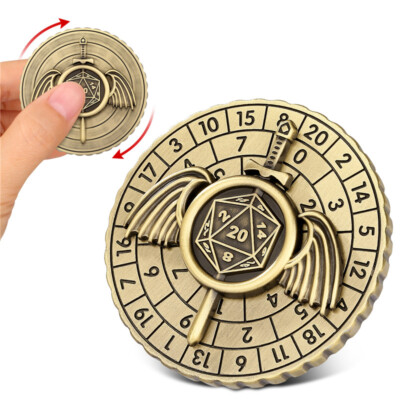 Geflügeltes Schwert Design Metall Roulette Würfel 7 in 1 drehbar Spinnwürfel Rollenspiel