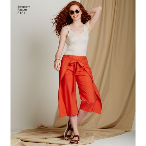 SIMPLICITY 8134 MISSES WRAP PANTS & WIDE PANTS Sewing Pattern Sizes 6-14 & 14-22 - Picture 4 of 6