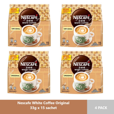 Nescafe White Coffee Original 4 Packs 33g x 15 sticks - Malaysia Coffee