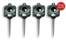 Ultrasonic Cat Repeller Fox Pest Battery Operated Deterrent PestBye - Set of 4