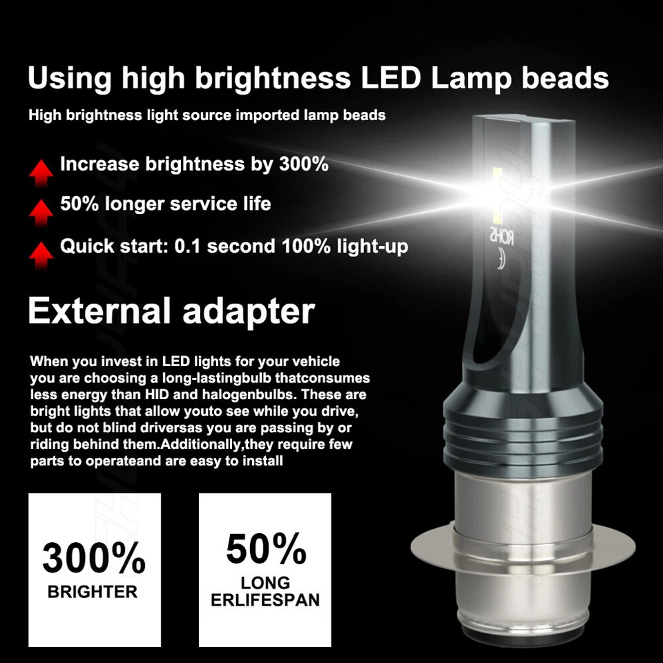 Faro LED blanco brillante para Yamaha Kodiak 400 2000-2004 450 2003-2005 Foto 4 de 4