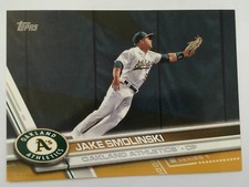 2017 Topps Jumbo 5x7 Jake Smolinski A's 11 #’d 01/10 Gold