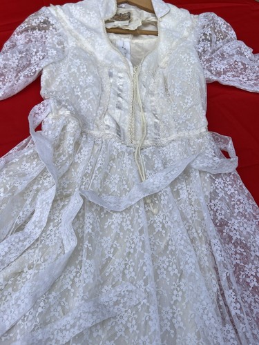 Vintage Lace Floral Gunne Sax By Jessica Dress Size 7 Beautiful Condition! - Picture 3 of 24