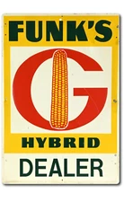 Farm Sign FUNK'S HYBRID CORN Tin Sign Farm Country  Farmhouse Decor Farmer Gifts