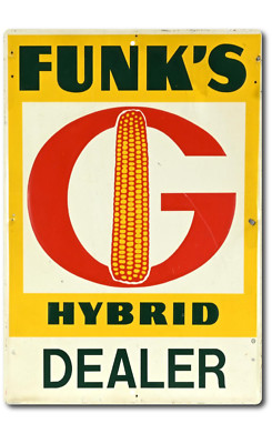 Farm Sign FUNK'S HYBRID CORN Tin Sign Farm Country  Farmhouse Decor Farmer Gifts
