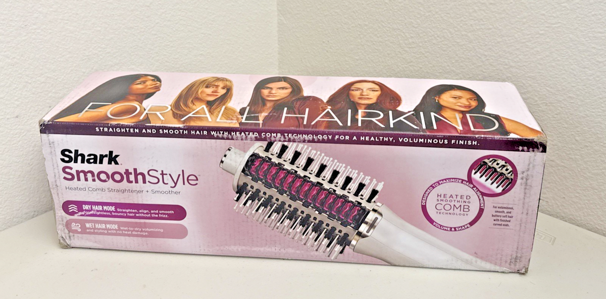 Shark SmoothStyle Hot Brush and Smoothing Comb review Shark SmoothStyle Heated Comb Straightener - Pink/White display picture 1