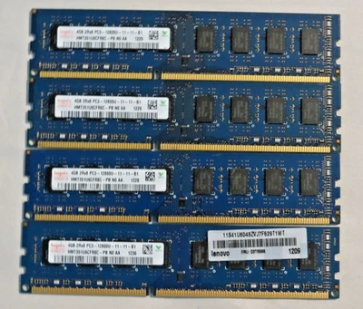 Kit de RAM de escritorio 16 GB 4x4 GB DDR3 1600 PC3-12800U SK Hynix HMT351U6CFR8C-PB Foto 1 de 3