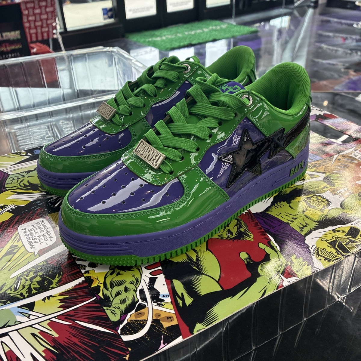 Size 7 - A Bathing Ape Marvel x Bapesta Hulk for sale online | eBay