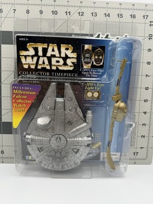 1996 Star Wars C-3PO Collector Timepiece Watch & Millennium Falcon Case NEW
