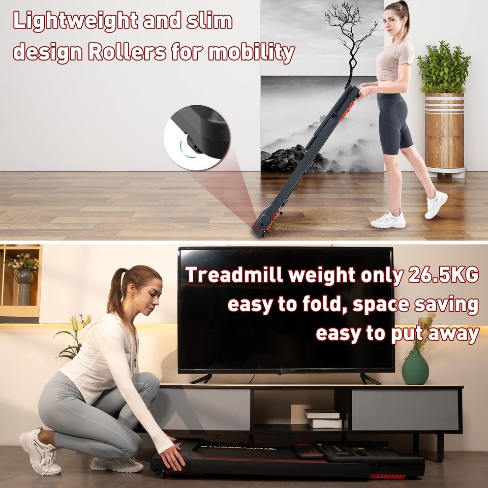 Tapis Roulant Pieghevole Sportconic - 1-12 Km/h, Con Display LED E Supporto Tablet - Foto 5
