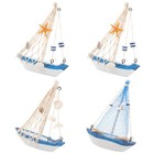 4pcs kleine Segelbootmodelldekorationen Nautische Boot Dekore Nautische Party