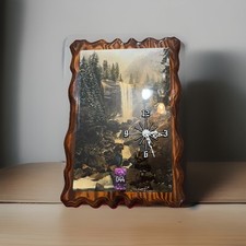 MCM Handcrafted Wood Waterfall Clock Made In USA Sac Time