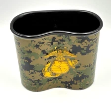 USMC Digital Camo Ceramic Canteen Mug - Marine Corps MARPAT Woodland Coffee Cup