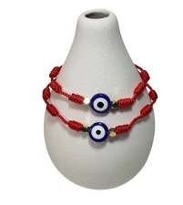 SET of 2  EVIL EYE Red String Bracelet PROTECTION & GOOD LUCK