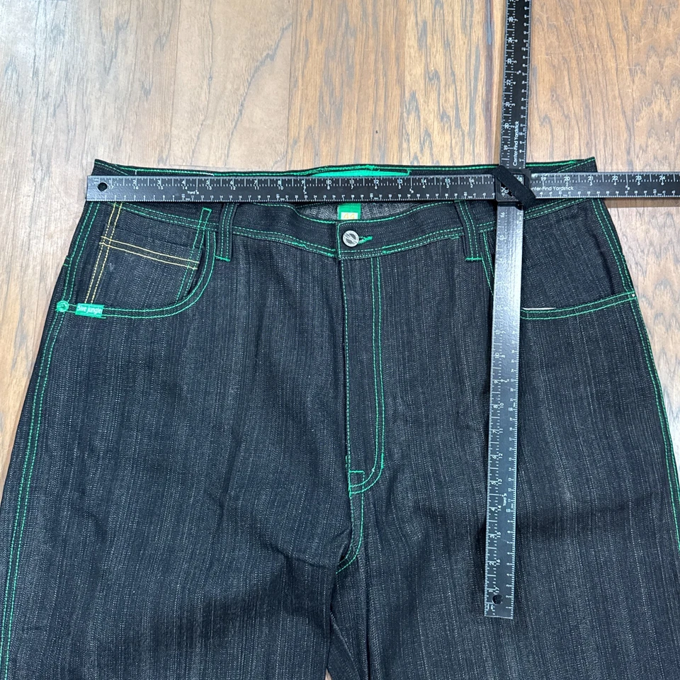 Vintage 5ive Jungle Jeans Mens 44 Black Denim Pants JNCO Style Baggy Southpole - Image 4 of 4