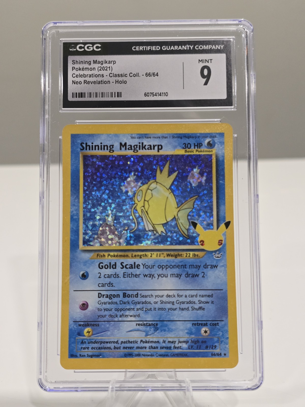 2021 POKEMON CELEBRATIONS CLASSIC COLLECTION #66 SHINING MAGIKARP-HOLO PSA 9