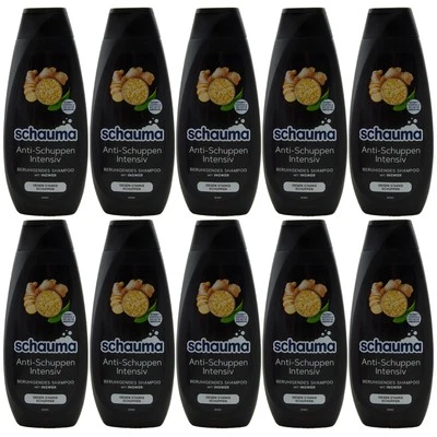 Schauma Shampoo Anti-Schuppen Intensiv 10 x 400ml gegen Schuppen mit Ingwer