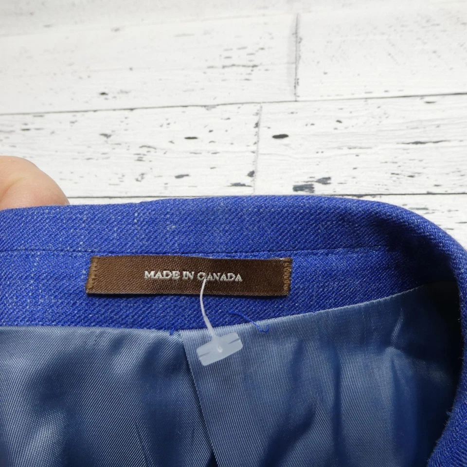 Peter Millar Blazer Mens 48R Blue Wool Silk Linen Sport Coat Jacket Tailored - Image 2 of 4