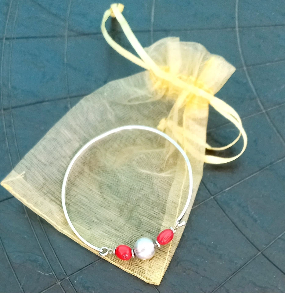 BRACCIALE IN ARGENTO 800 BRACELET in SILVER and red CORAL from Napoli Italy - Immagine 2 di 4