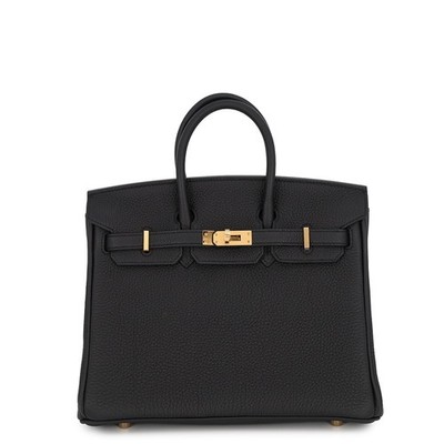 HERMES Birkin Size 25 Togo Leather Black