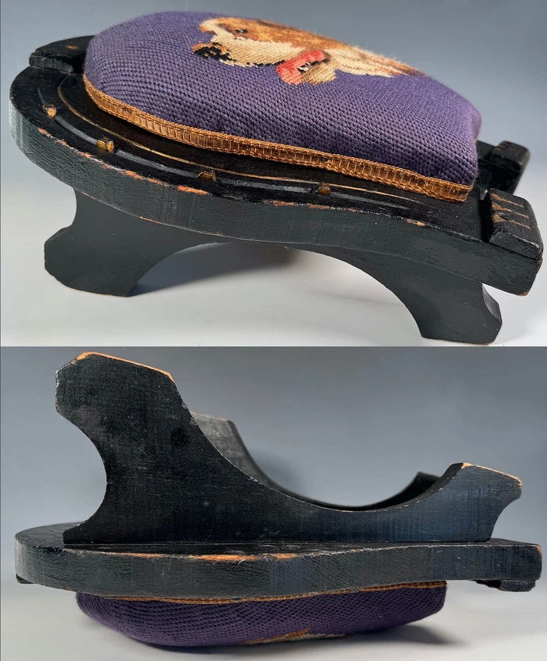 Antiguo reposapiés victoriano de 14", forma de herradura con punta de aguja para perro San Bernardo Foto 3 de 4