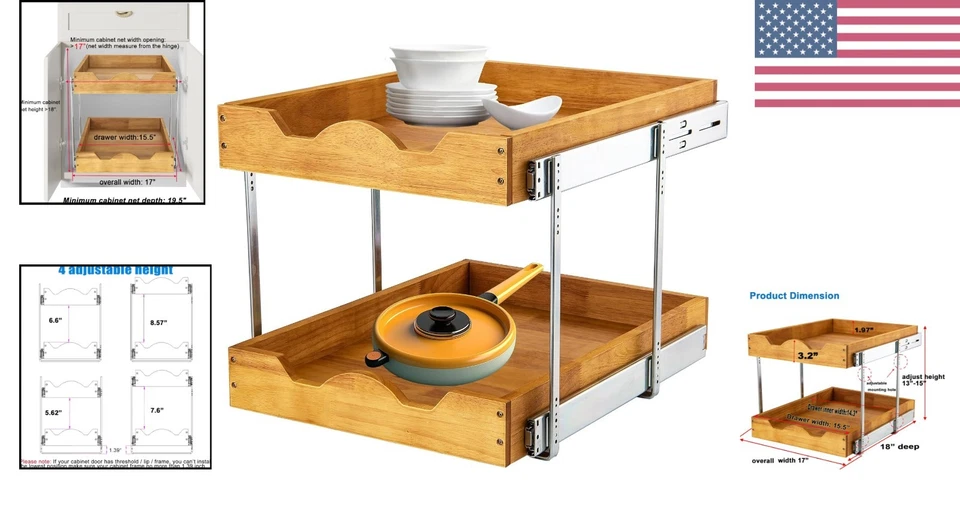 Organizador extraíble de 2 niveles a prueba de óxido - Ideal para almacenamiento de baño limpio y ordenado Foto 2 de 4