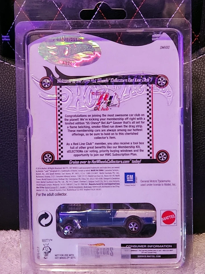 Chevy Bel-Air Gasser 2016 Hot Wheels RLC 55 coche para miembros #/5500 con pasador Club Foto 2 de 2
