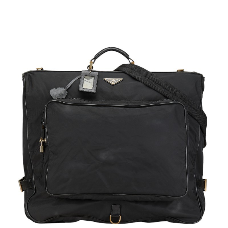 Prada Black Nylon Shoulder Bag 16.5x20.5x6.3 Preowned