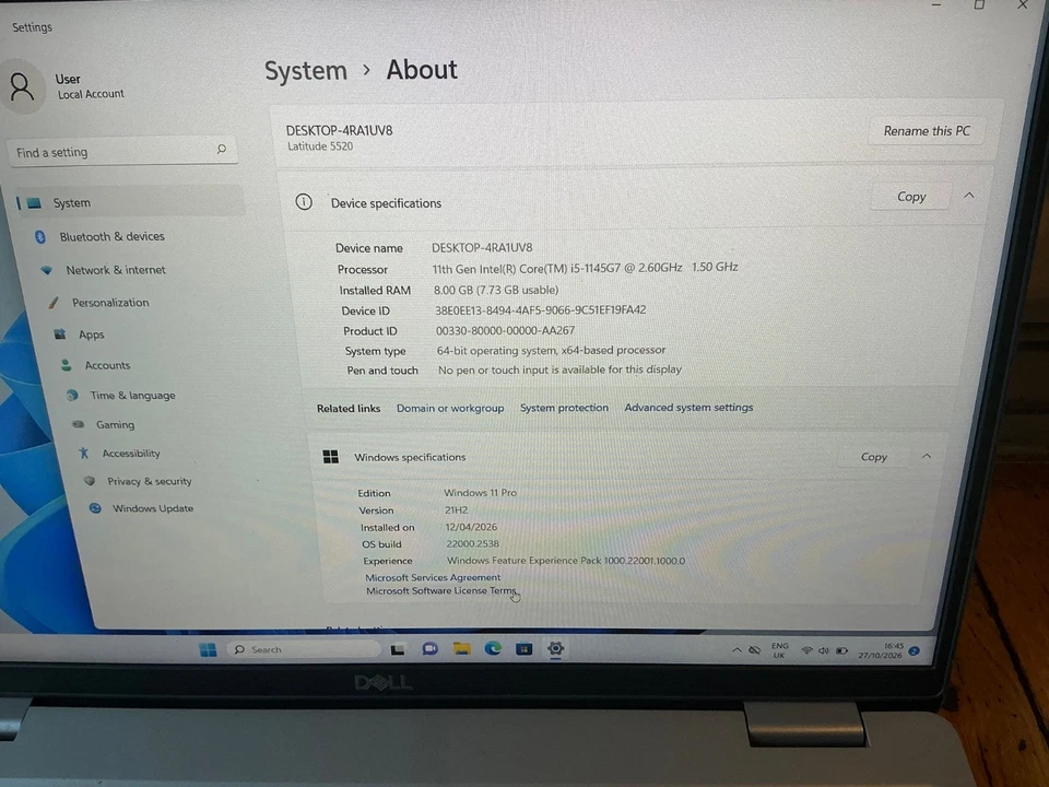 Dell Latitude 5520 · i5-1145G7 · 8GB · 128GB, photo 3 of 5