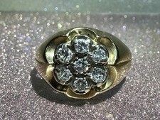 Gent's Diamond Cluster Ring 7 Diamonds .70 Carat T.W. 14K Yellow Gol PD1112524 