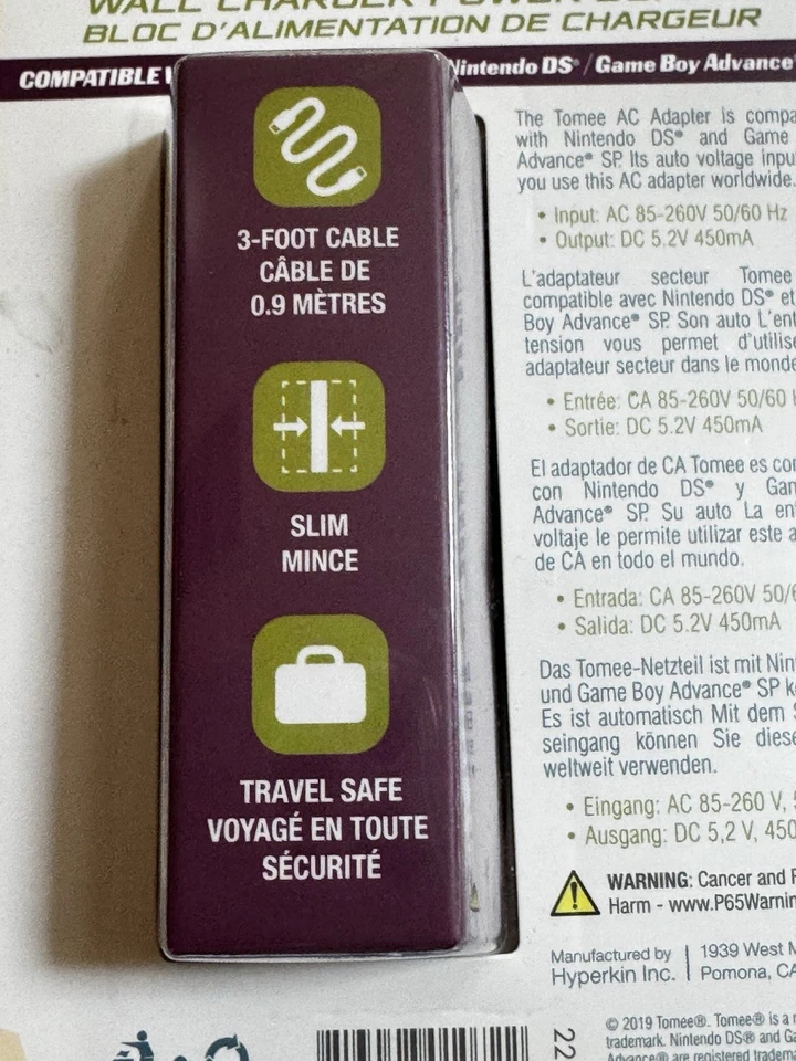 New Charger AC Adapter For Game Boy Advance SP (GBA SP) & Original Nintendo DS. - Image 3 of 4