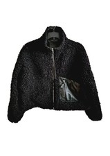 BLANKNYC Women's 'Last Night' Black Faux Fur Pleather Short Jacket Size M NWT