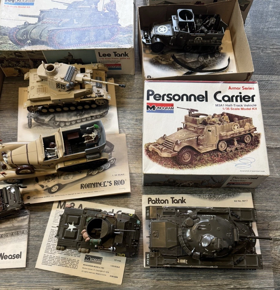 Lote enorme de kits de modelos militares dos anos 70 com monograma  - Imagem 4 de 4