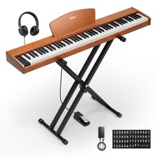 Eastar EP-80 Piano Keyboard 88 Key Wooden Design Sustain Pedal Stand Headphone