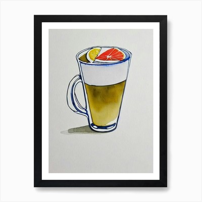 Hot Toddy Minimal Line Drawing With Framed Wall Art Poster Leinwanddruck Bild