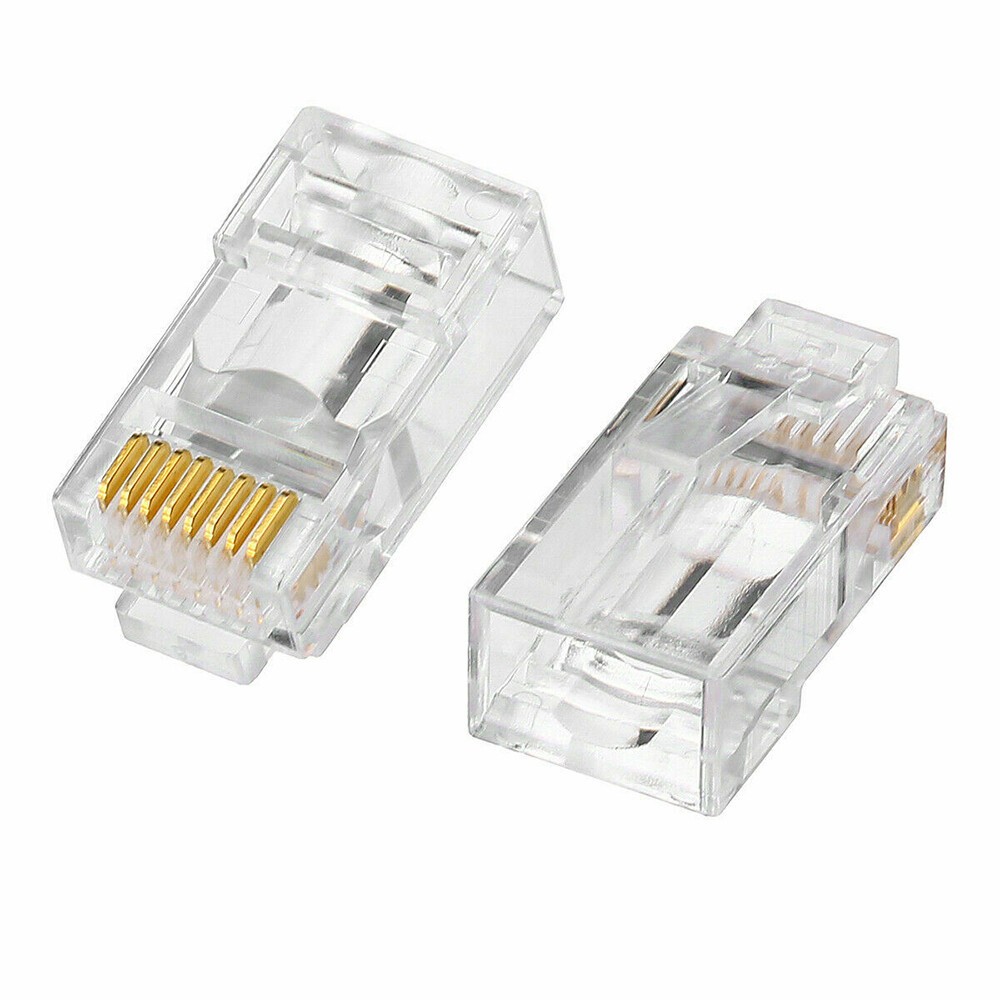 100pcs RJ45 Pass Through Modular Plug Network Cable Connector End 8P8C CAT6 CAT5