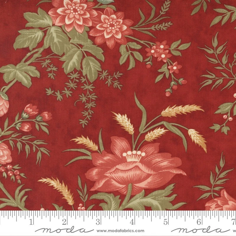 Rendezvous, Crimson Bundle of 8 Different 1/2-Yard Prints, Total 4 Yards. - Image 2 of 4