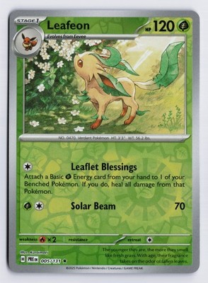 Leafeon - PRE #005/131 SV: Prismatic Evolutions Rare Reverse Holofoil NM