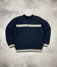 Men  s Carlo Colucci Vintage Designer Knitted Sweater Pullover Navy Blue Size L