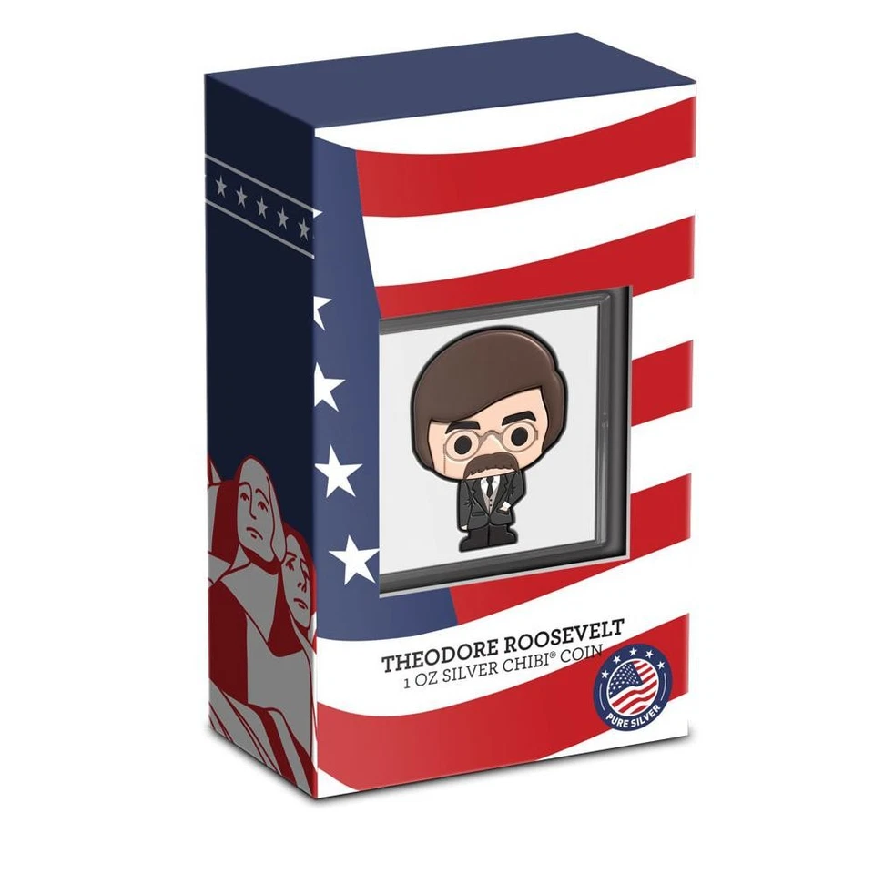 2022 Mount Rushmore Theodore Roosevelt 1 oz Silver Chibi By NZ Mint Mintage of - Image 3 of 3