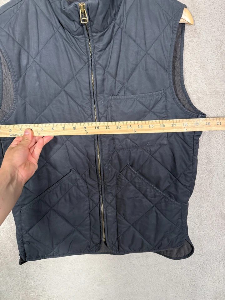J. Crew Quilted Vest Men’s Size Small Blue Zip Front Outerwear Minimalist - Image 4 of 4