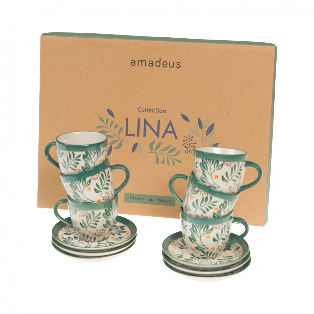 Coffret 6 tasses Lina grès compactes et résistantes pour simplifier vos pauses