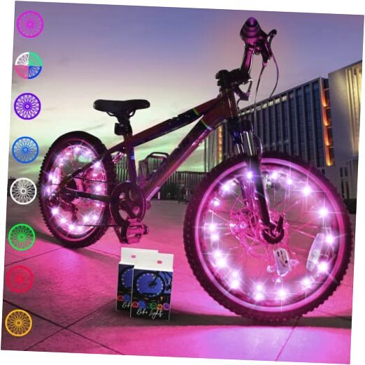 2 Tire Pack LED Bike Wheel Lights Ultra Bright Waterproof Bicycle Spoke