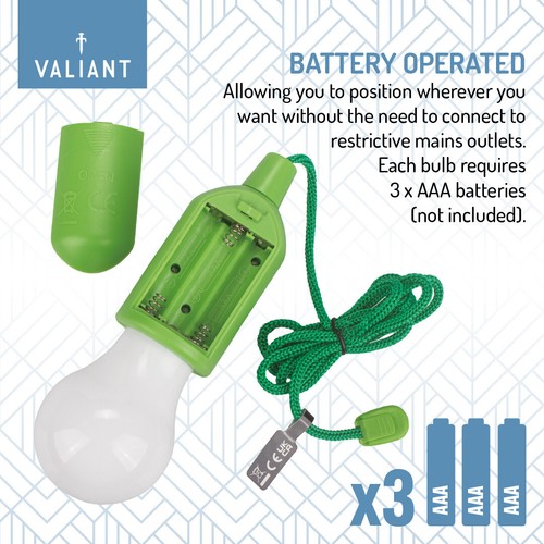 Juego de luces LED de cuerda colgante Valiant - Paquete múltiple tamaños - Funciona con pilas - Imagen 88 de 90