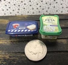 MINIATURE MINI BRANDS 2 ITEMS LAUGHING COW SPREAD AND FETA CHEESE
