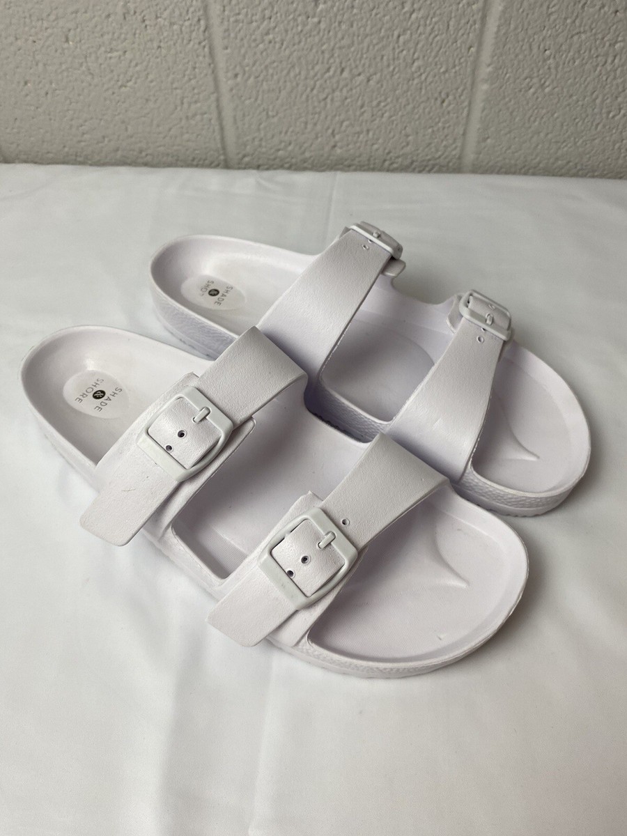 Shade Shore Womens Neida EVA Two Band Footbed Slide Sandals White Size 12  Used