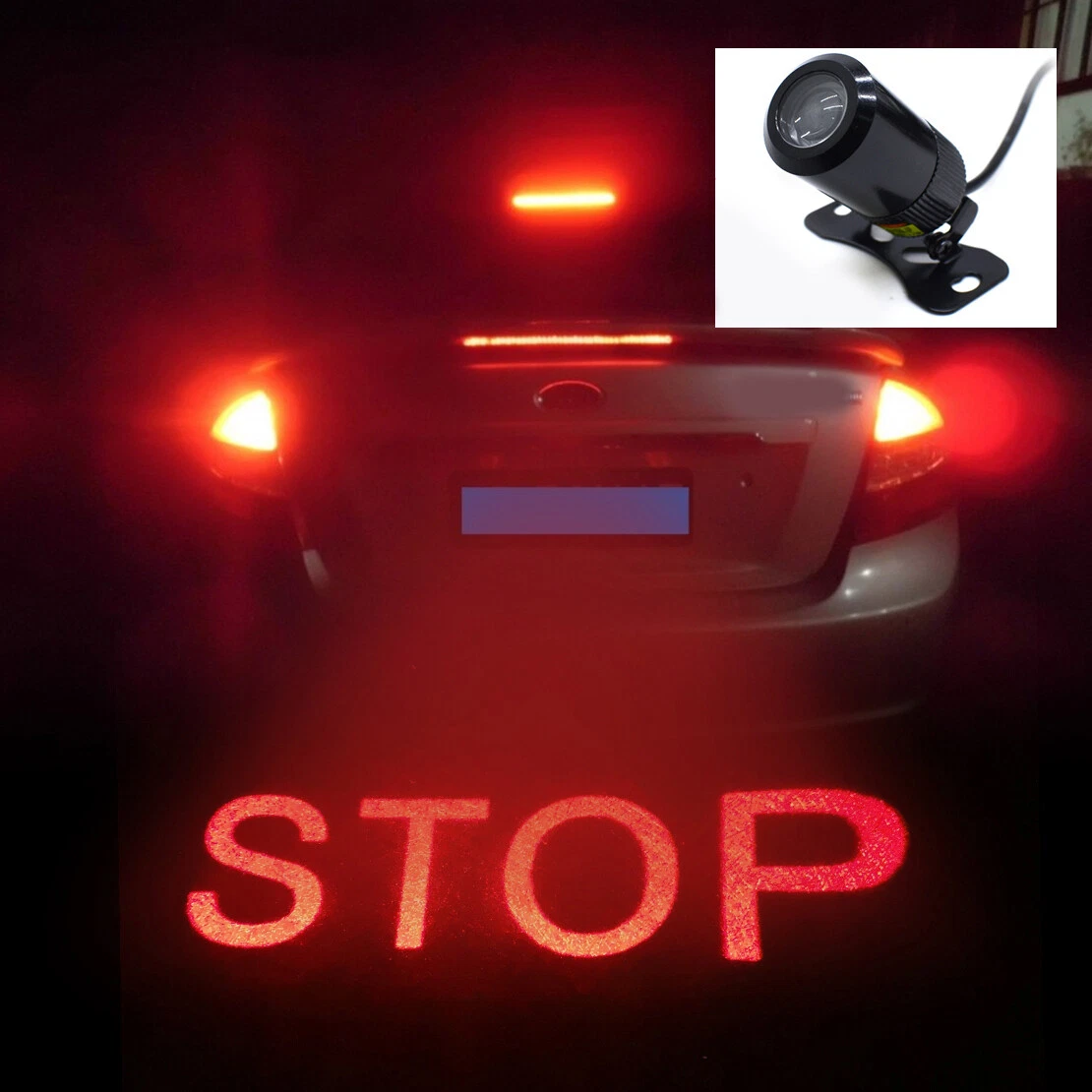 Hvordan Prestige Forbløffe Car Laser STOP Fog Light Rear Parking Signal Brake Lamp Projector  Anti-Collision | eBay