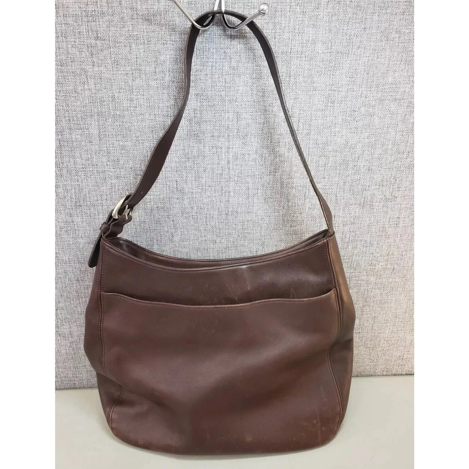 RARO Hombre Vintage Coach Bolso de Hombro Cuero Marrón 4139 Foto 2 de 4